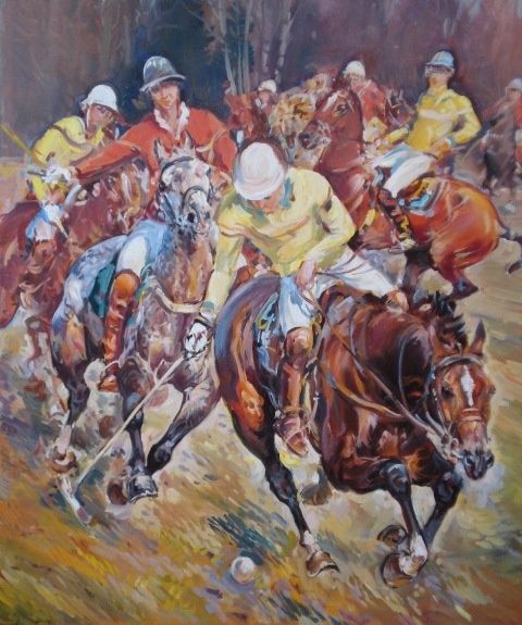 Painting titled "Polo 2" by Viktor Bastrykina, Original Artwork