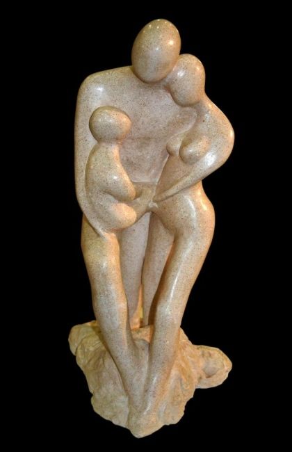 Sculpture titled "Family" by Batia Mach Shepherd, Original Artwork, Stone