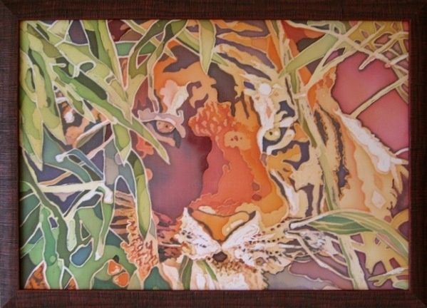 Artisanat intitulée "Bamboo tiger" par Karina Smirnova, Œuvre d'art originale