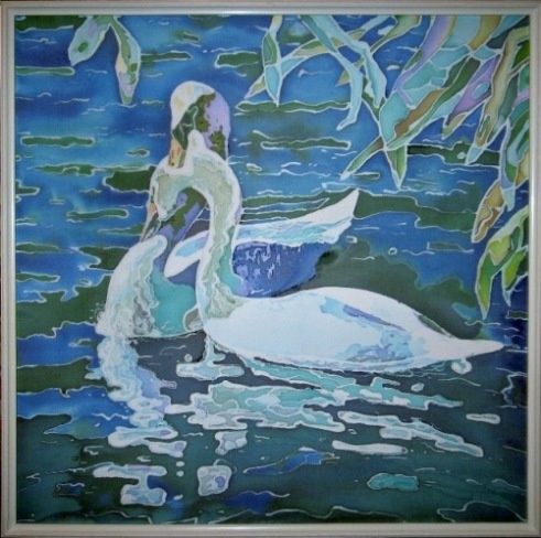 Artisanat intitulée "Swans" par Karina Smirnova, Œuvre d'art originale