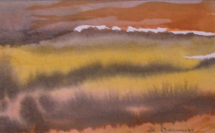 Peinture intitulée "L'envers du ciel aq…" par Jean Claude Baumier ( Maître Pastelliste, Œuvre d'art originale