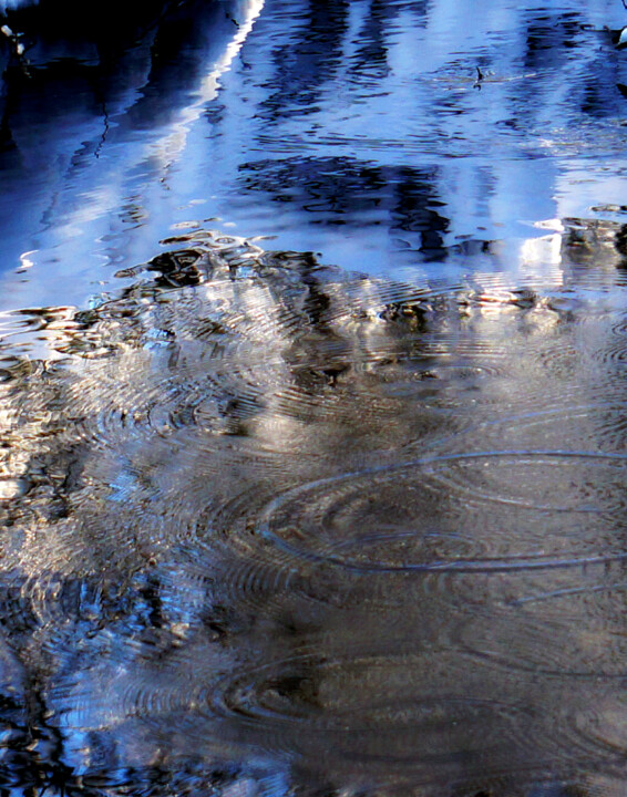 Photography titled "Winter Water Rings" by Bavosi Photoart, Original Artwork, Digital Photography