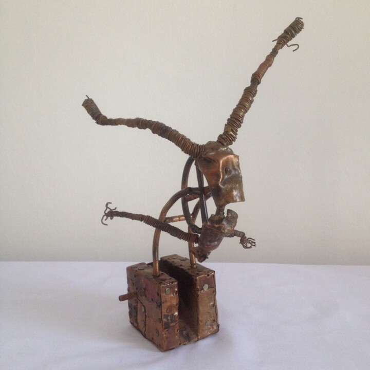 Sculpture titled "Portes Closes" by Bayaky, Original Artwork, Metals