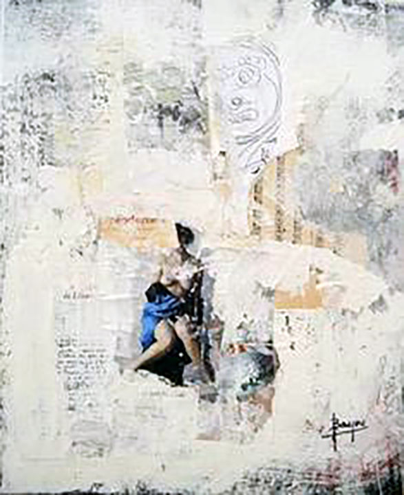 Peinture intitulée "réflexion" par Faiza, Œuvre d'art originale, Acrylique Monté sur Châssis en bois