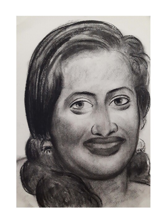 Painting titled "Portrait of my frie…" by Balucharan Us, Original Artwork, Pencil