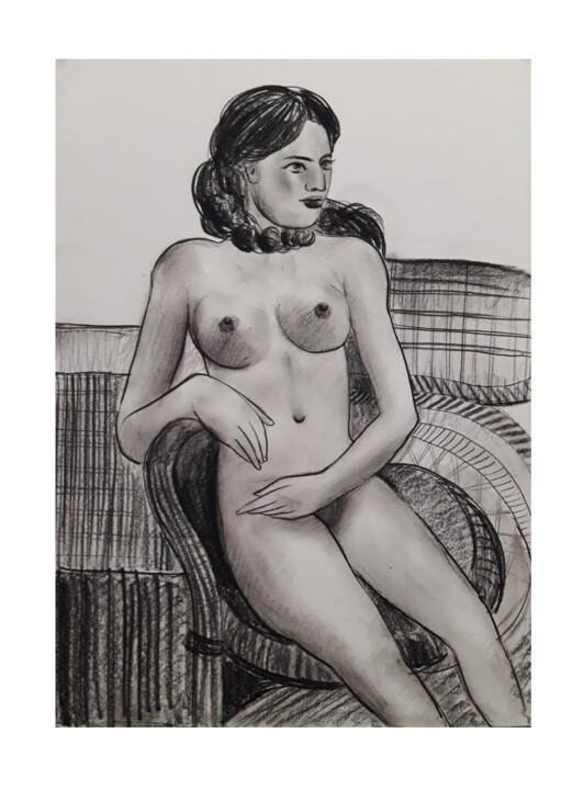 "Nude study" başlıklı Resim Balucharan Us tarafından, Orijinal sanat, Kalem