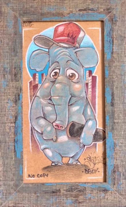 "o elefante urbano" başlıklı Baskıresim Bboy Tattoo tarafından, Orijinal sanat, Masa Sanatı