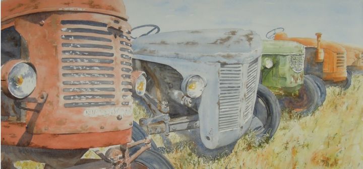 Malerei mit dem Titel "En route vers de no…" von Bernard Camborde, Original-Kunstwerk, Aquarell