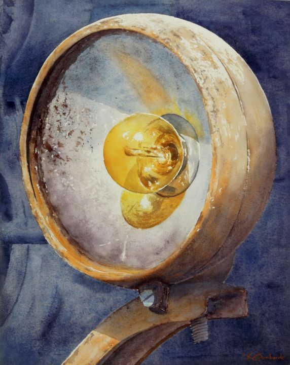 Peinture intitulée "Le phare cassé" par Bernard Camborde, Œuvre d'art originale, Aquarelle