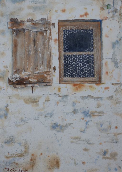 Painting titled "Le temps qui passe…" by Bernard Camborde, Original Artwork, Watercolor