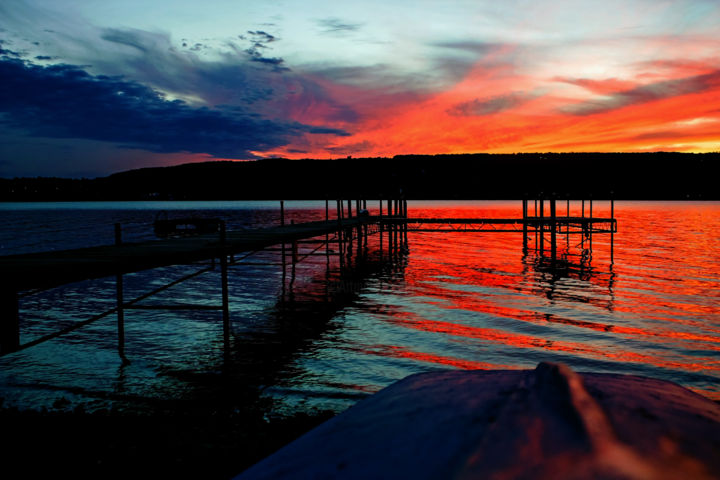 Photography titled "End of Day on Keuka…" by Nathan Bickel, Original Artwork, Digital Photography