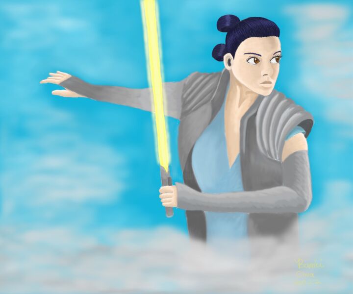 Digital Arts titled "Rey Skywalker" by Christine Chua, Original Artwork, 2D Digital Work
