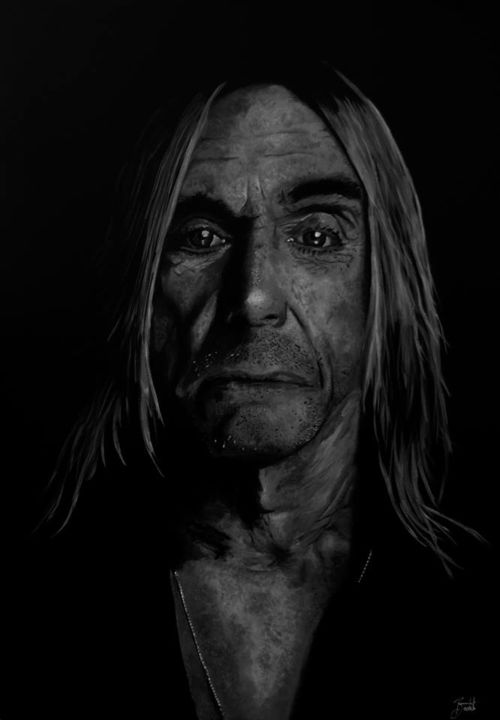 Painting titled "Iggy Pop" by Bct, Original Artwork