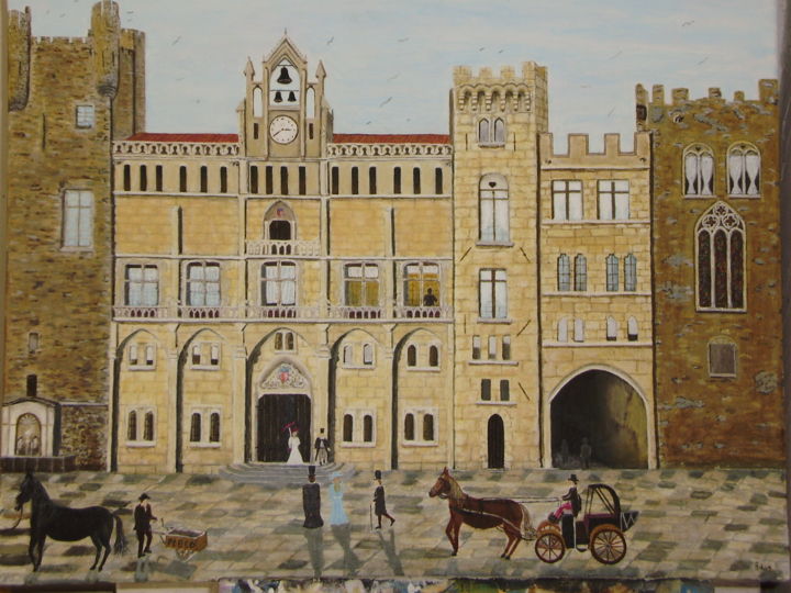 Peinture intitulée "mairie de narbonne" par Bdan, Œuvre d'art originale, Acrylique