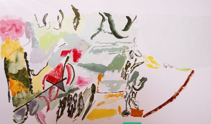 Картина под названием "REFLET 8" - Béatrice De Sayve, Подлинное произведение искусства, Гуашь