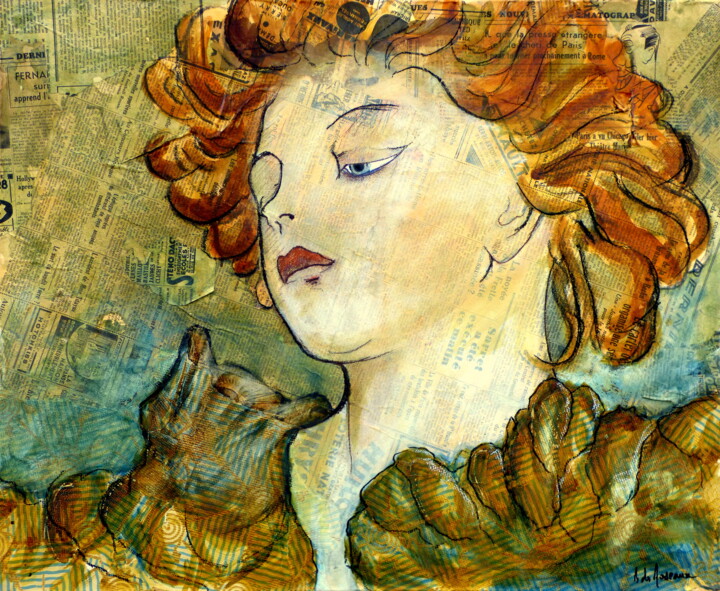 Colagens intitulada "Muchaoïde 2" por Bernard Des Roseaux, Obras de arte originais, Tinta