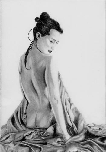 Drawing titled "Untitled Woman" by Bill Doebler, Original Artwork