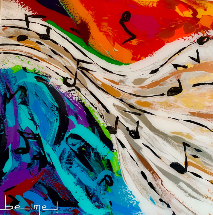 Painting titled "Inner music ~ 100 X…" by Be-Me-L By Kristin Bemelmans, Original Art, Acrylic
