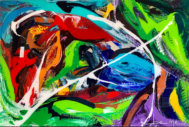 Painting titled "Vibration ~ 100 X 1…" by Be-Me-L By Kristin Bemelmans, Original Artwork, Acrylic