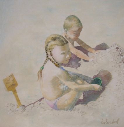 Peinture intitulée "chateaux" par Béatrice Bolandard, Œuvre d'art originale,