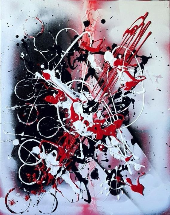 Pittura intitolato "RED  SNOW peinture…" da Beata Dautrey, Opera d'arte originale, Acrilico