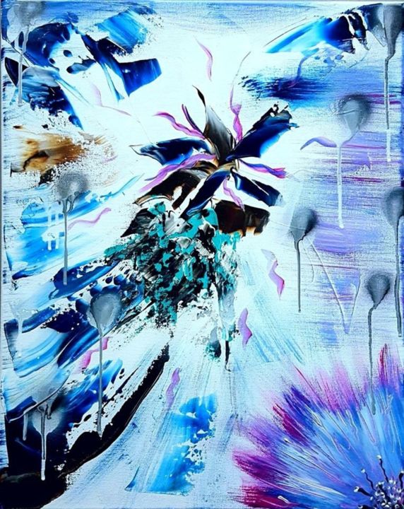 BLEU ABSTRAIT peinture acrylique moderne Painting by Beata Dautrey |  Artmajeur