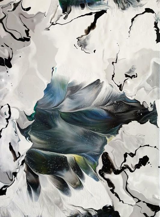 Painting titled "Le ciel" by Beata Dautrey, Original Artwork, Acrylic