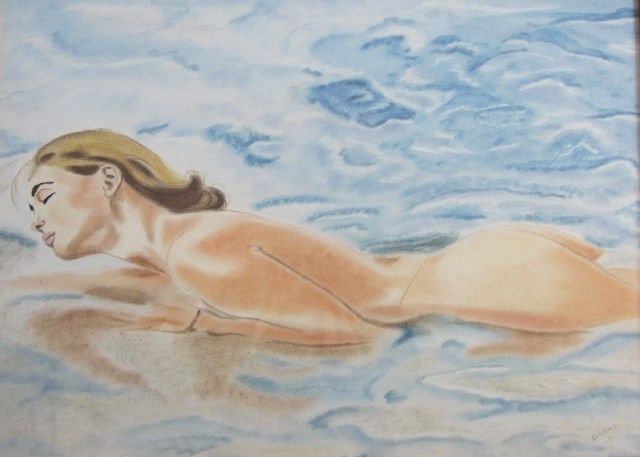 Drawing titled "Caresse marine" by Beam, Original Artwork