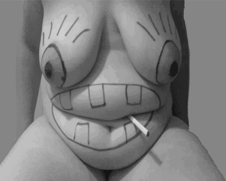 Картина под названием "Michelin Smile" - Pilleriin Maegi, Подлинное произведение искусства, Акрил