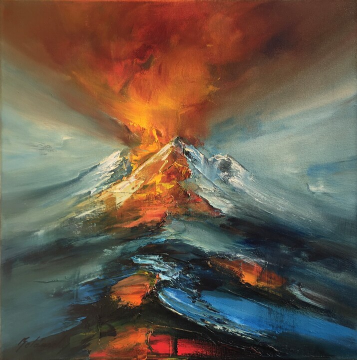 Картина под названием "The Fire Within" - Beata Belanszky-Demko, Подлинное произведение искусства, Масло