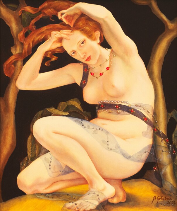 Malarstwo zatytułowany „Wspomnienie Wenus” autorstwa Beata Gołąbek, Oryginalna praca, Olej