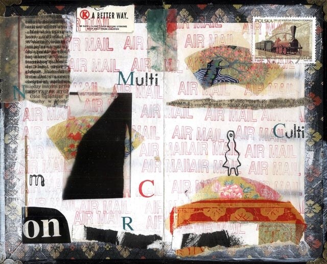 Collages titled "Book 25, Multi-culti" by Beata Wehr, Original Artwork