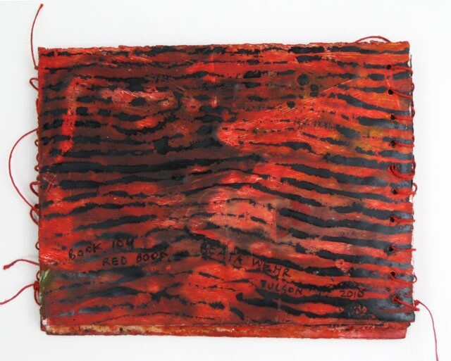 Colagens intitulada "Red book" por Beata Wehr, Obras de arte originais