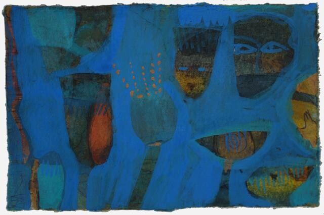 Peinture intitulée "Blue 1" par Beata Wehr, Œuvre d'art originale