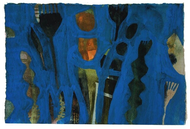 Malarstwo zatytułowany „Blue 4” autorstwa Beata Wehr, Oryginalna praca