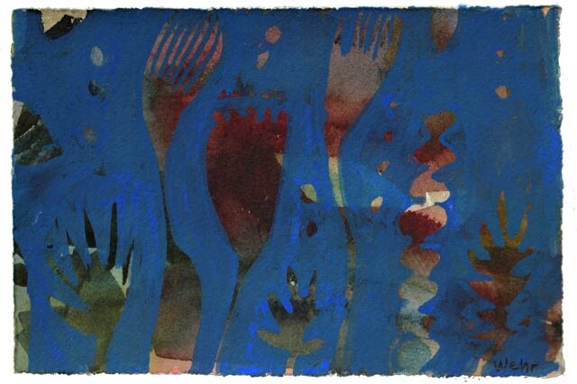 Malerei mit dem Titel "Blue 5" von Beata Wehr, Original-Kunstwerk