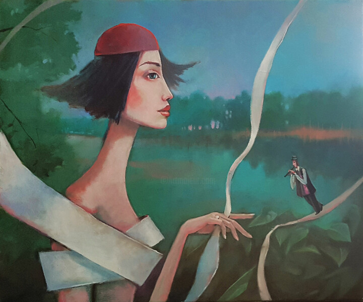 Malerei mit dem Titel "Concert 1" von Beata Wrzesinska, Original-Kunstwerk, Öl
