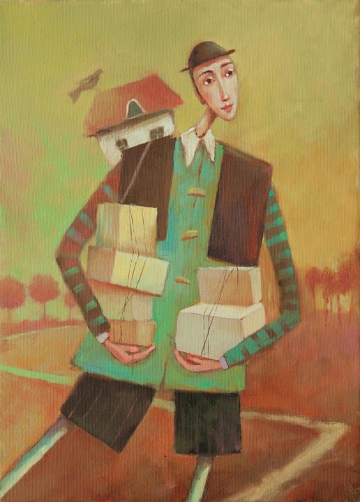 Painting titled "Move" by Beata Wrzesinska, Original Artwork, Oil