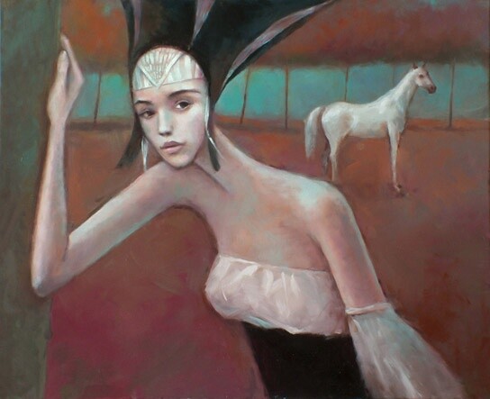 Painting titled "Dusk" by Beata Wrzesinska, Original Artwork, Oil