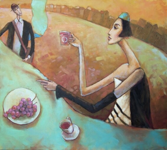 Painting titled "Party" by Beata Wrzesinska, Original Artwork, Oil