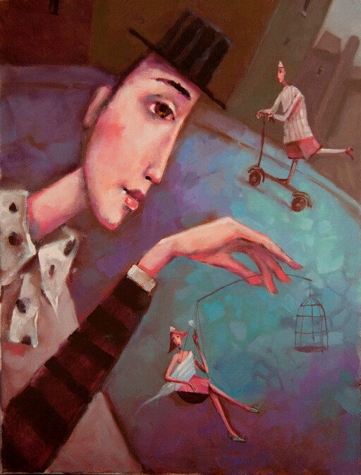 Painting titled "Dalliance - Igraszki" by Beata Wrzesinska, Original Artwork