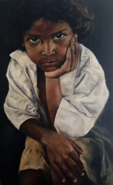 Painting titled "Regard" by Béatrice D'Estriché De Baracé, Original Artwork