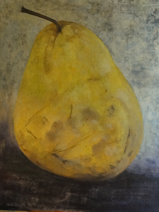 Pintura titulada "La poire" por Béatrice Berchon, Obra de arte original, Oleo Montado en Bastidor de camilla de madera