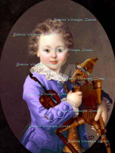 Arts numériques intitulée "« Mozart et le Jouj…" par Béatrice Véronique Douda, Œuvre d'art originale, Peinture numérique