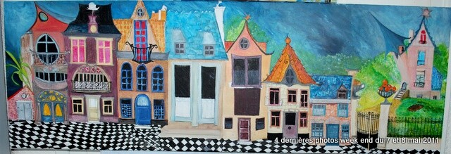 Peinture intitulée "La rue de mon enfan…" par Béatrice Duriez Choquet, Œuvre d'art originale