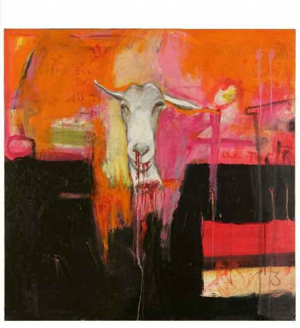 Schilderij getiteld "Agnello di Dio-Agnu…" door Beatrice Feo Filangeri, Origineel Kunstwerk