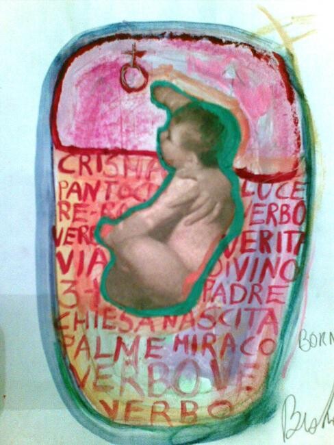 Drawing titled "Born II" by Beatrice Feo Filangeri, Original Artwork