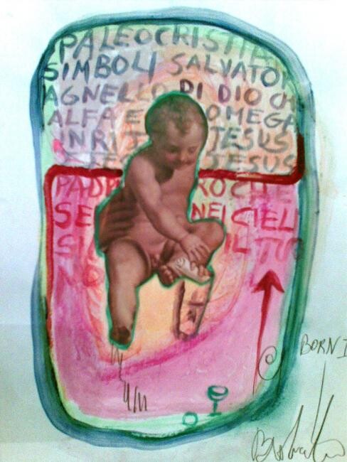 Рисунок под названием "Born V" - Beatrice Feo Filangeri, Подлинное произведение искусства