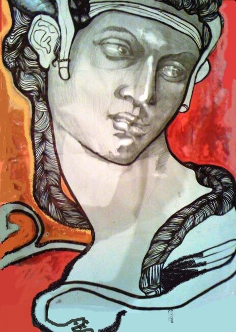 Painting titled ""Cleopatra" Pop B" by Beatrice Feo Filangeri, Original Artwork