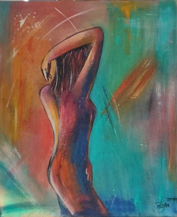 Painting titled "Ombres et lumières" by Bea Madelenat, Original Artwork, Oil Mounted on Wood Stretcher frame
